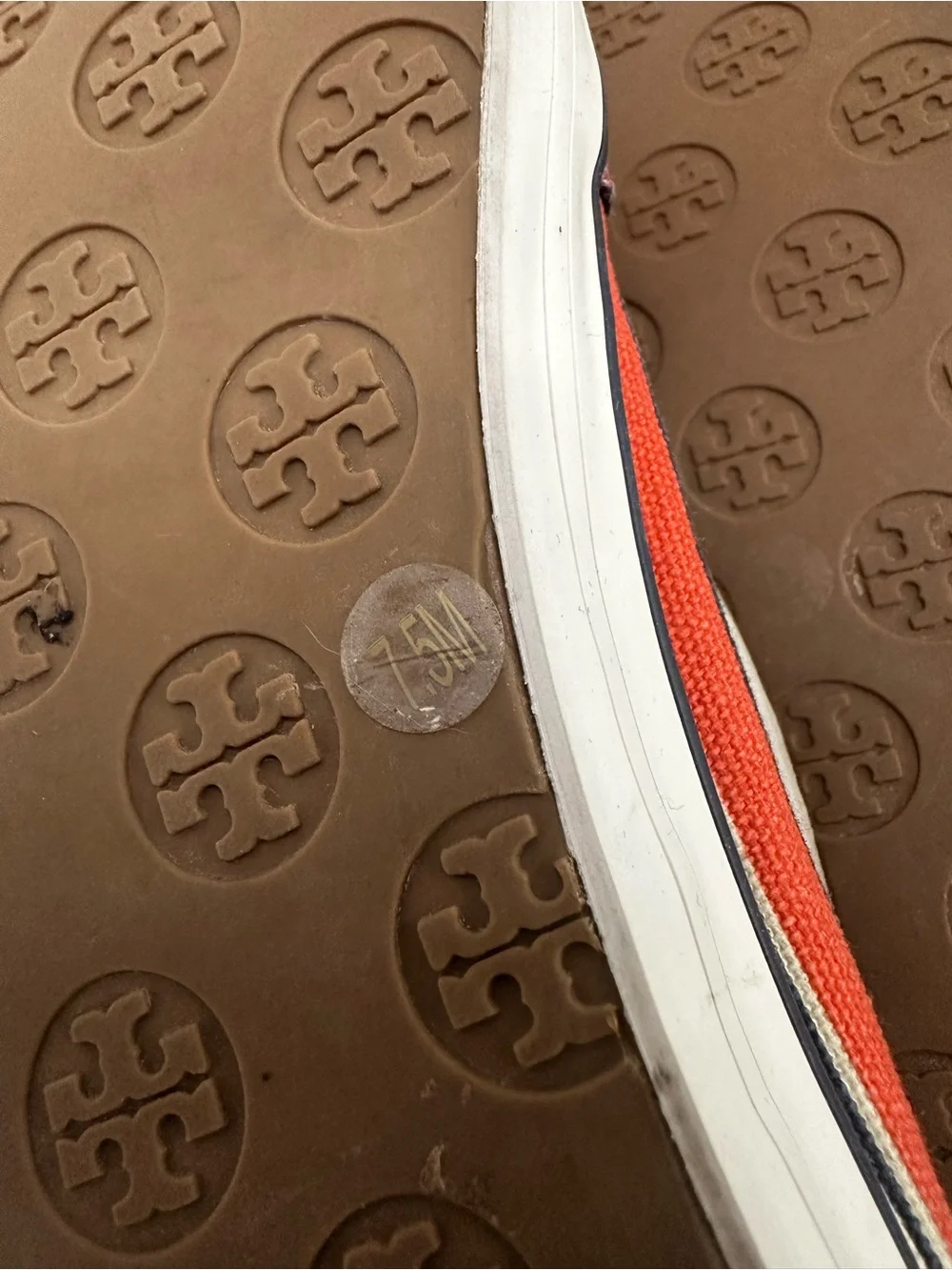 Tory Burch Striped Canvas Slip On Flats Logo Shoes Women’s 7.5 Multicolor